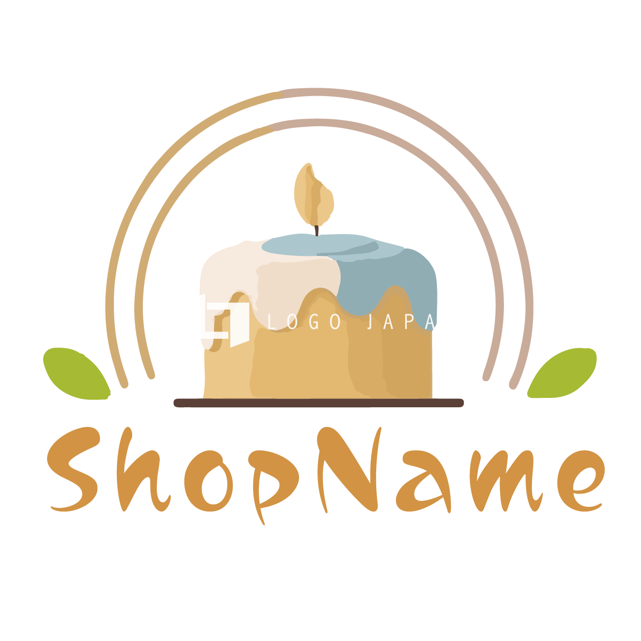 ホールケーキのかわいいロゴ