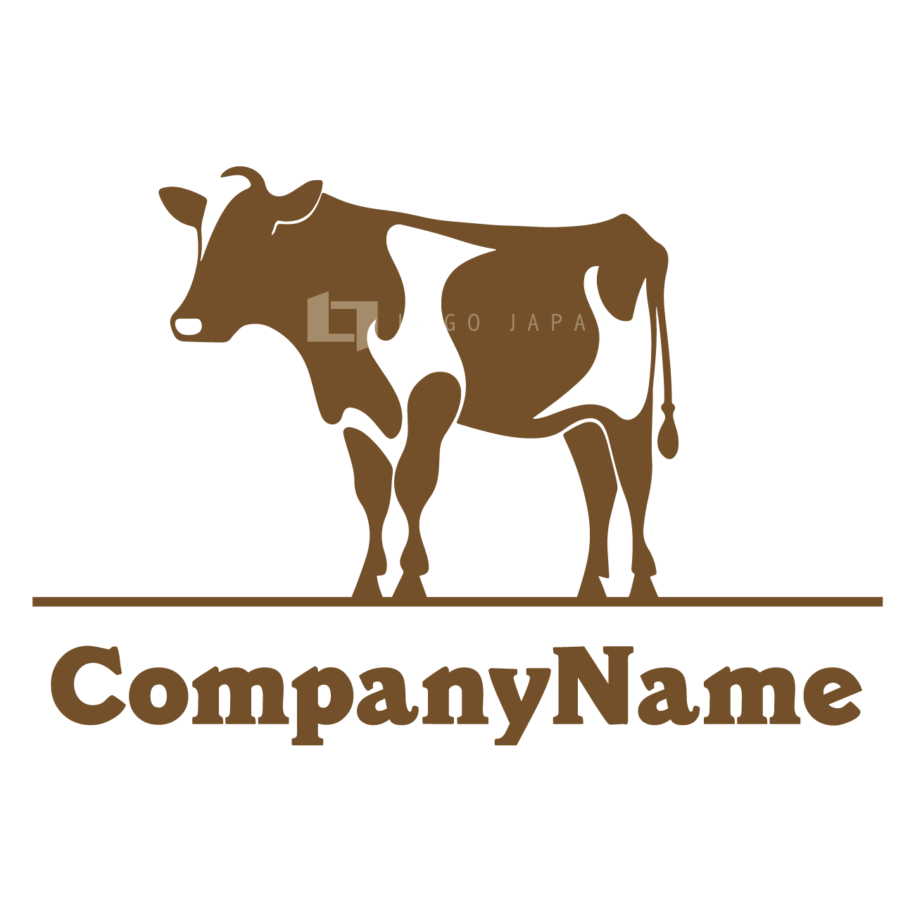 シンプルなホルスタイン牛のロゴ