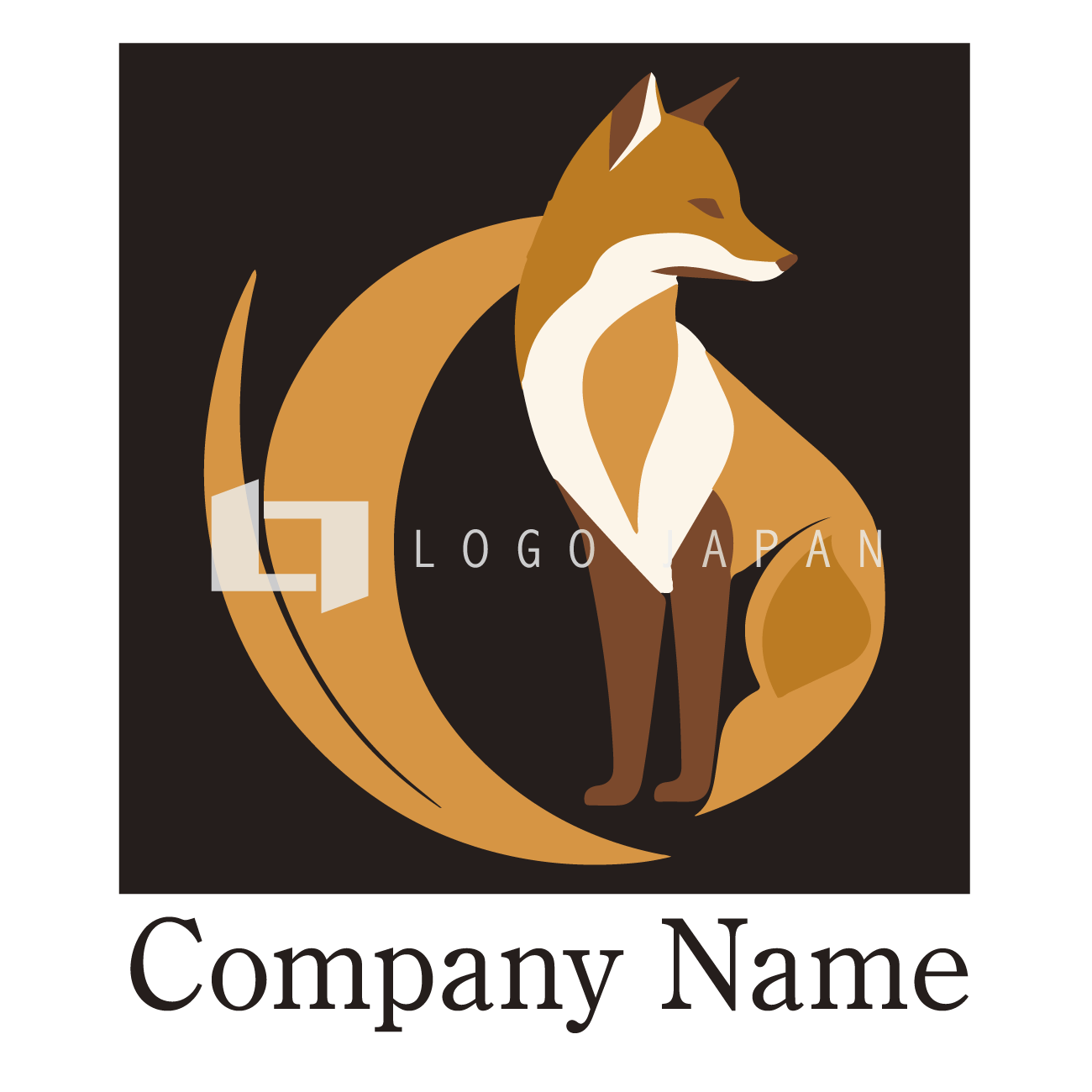 スタイリッシュな狐のロゴ