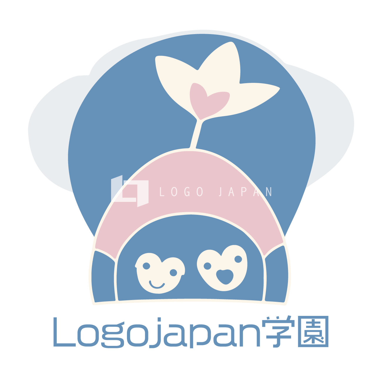 ハートの子供と保育のロゴ