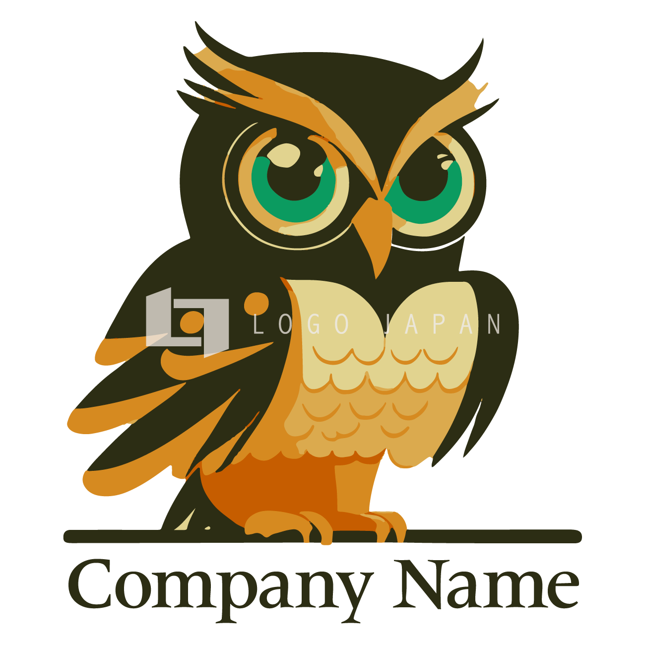 フクロウのAIロゴowl03
