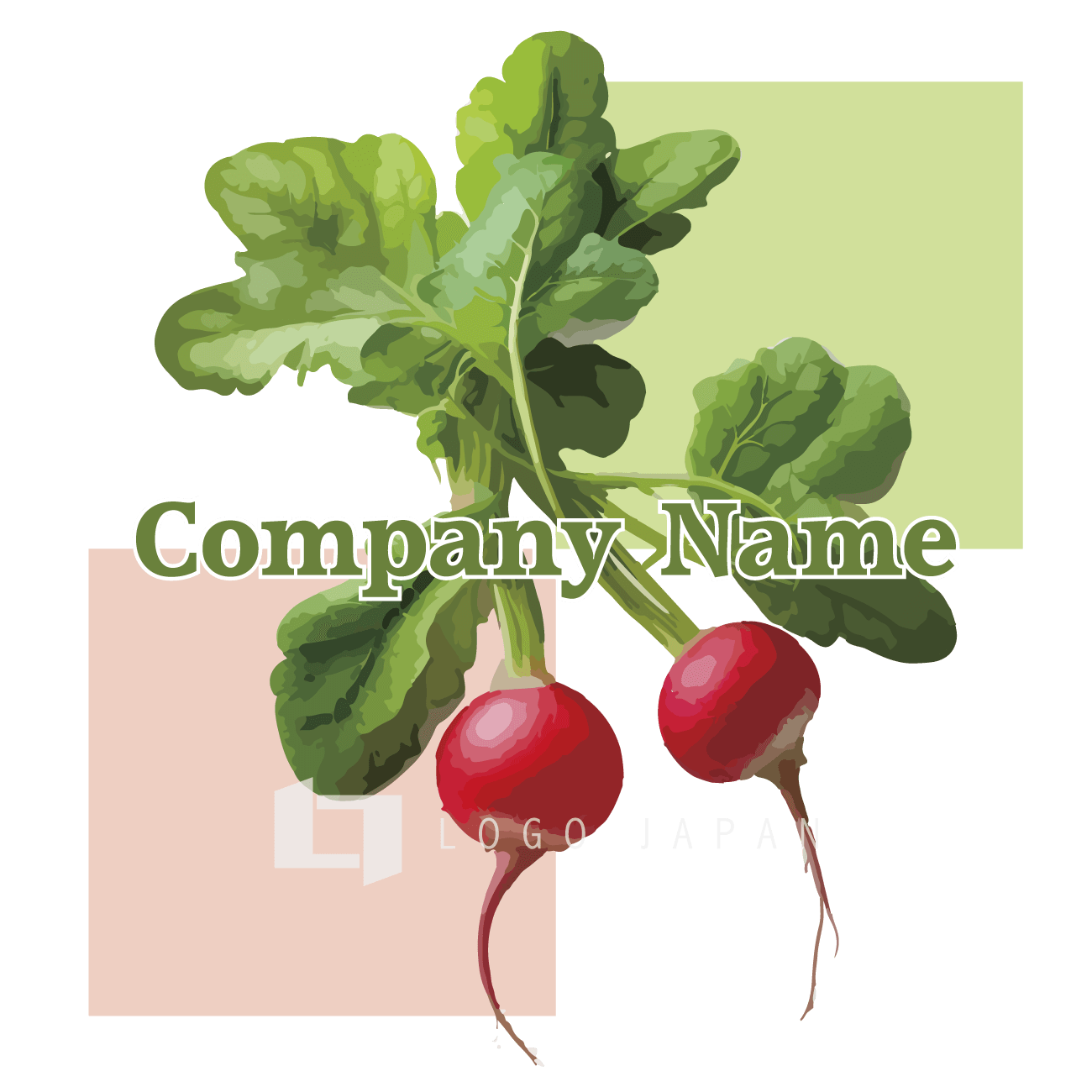 2つのラディッシュのイラストロゴ
